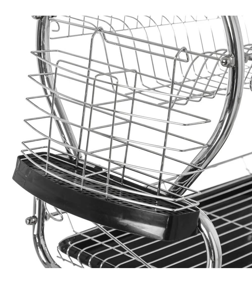 Dcasa Escurreplatos Metalico 2 Pisos Con Bandeja Moderno Para Cocina Basic