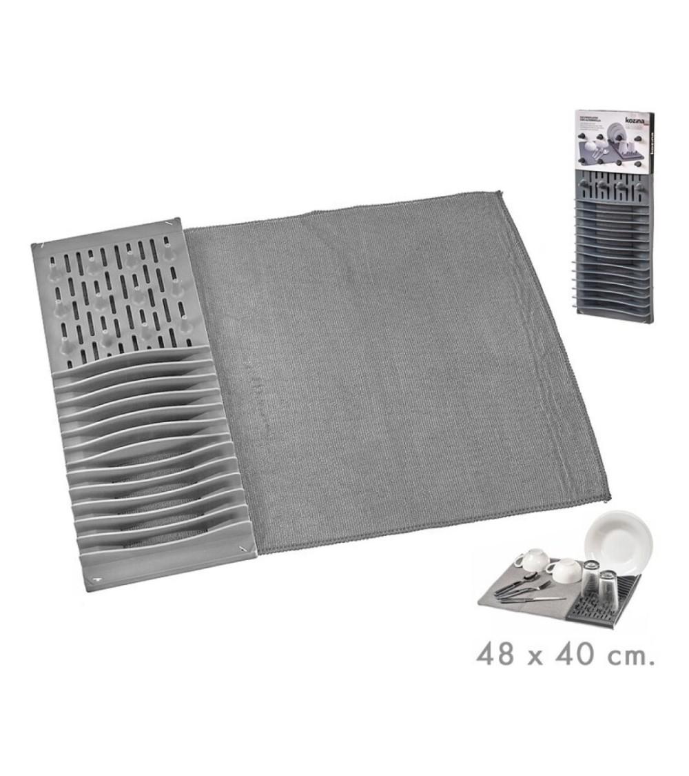 Dcasa Escurreplatos Plegable Con Escurridor Tapete Secado De Vajilla