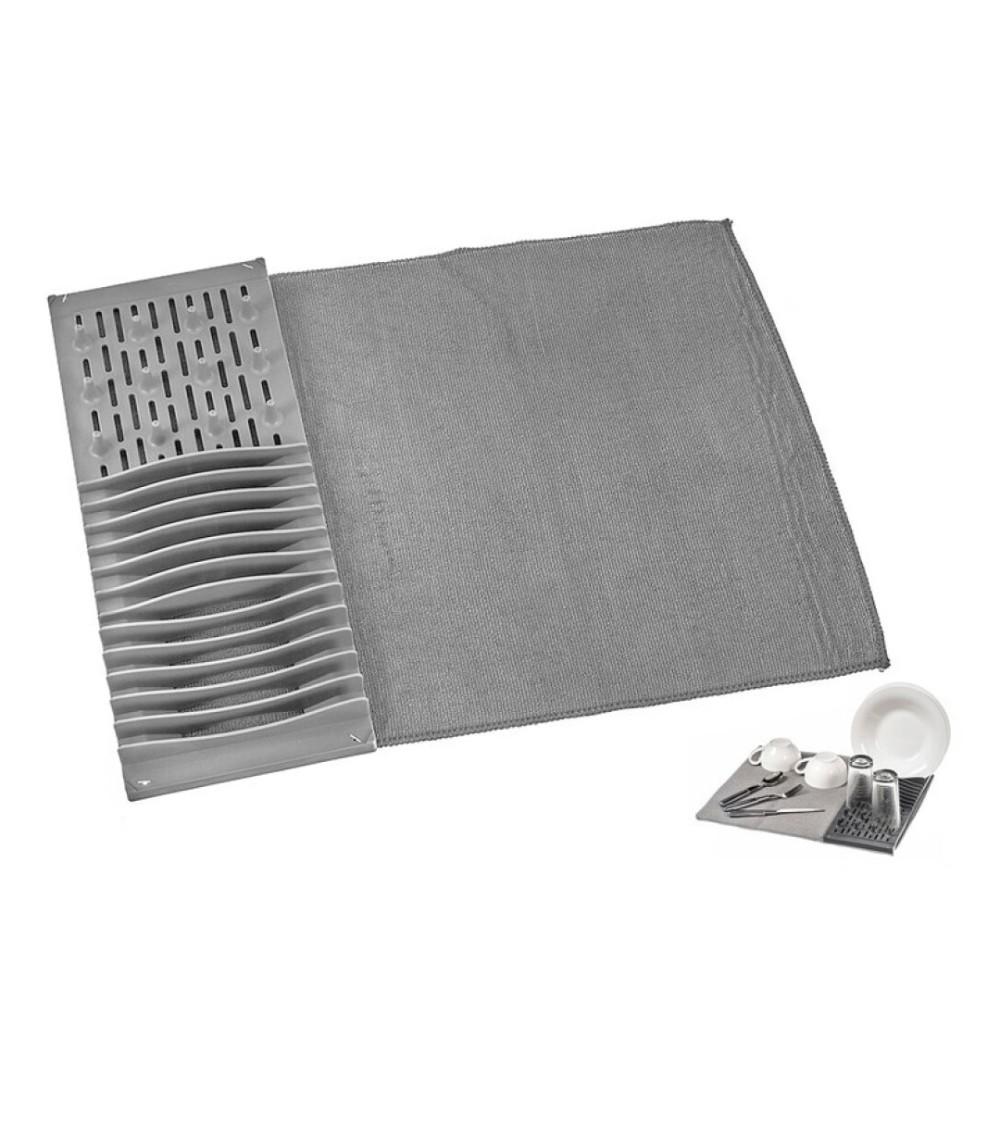 Dcasa Escurreplatos Plegable Con Escurridor Tapete Secado De Vajilla