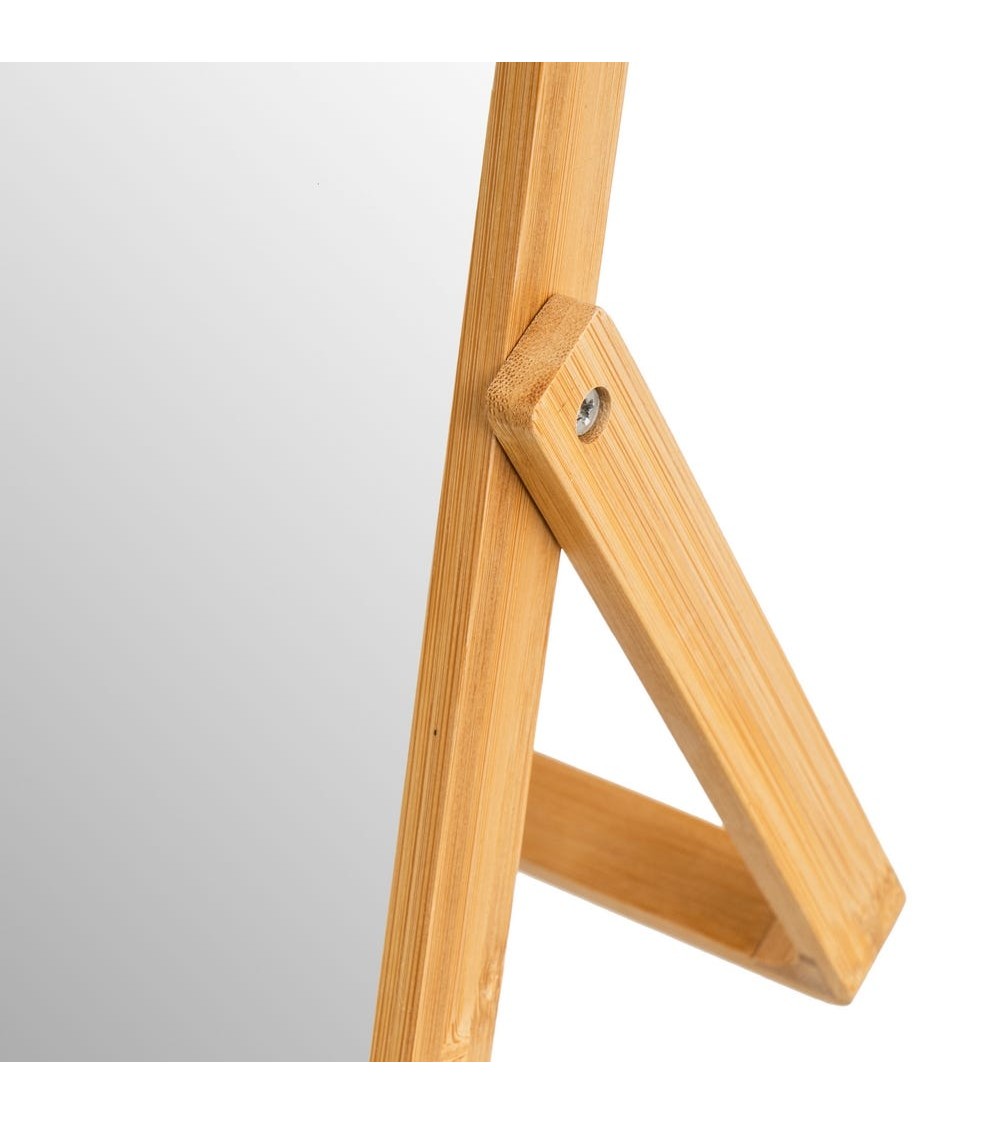 Dcasa Espejo De Tocador Blanco De Bambú Marrón Nórdico