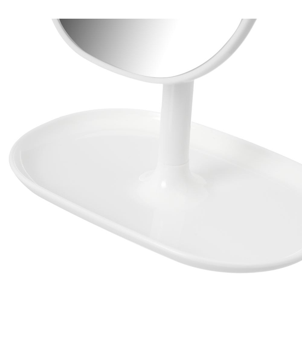 Dcasa Espejo Joyero Giratorio Blanco De Plástico De 16x11x22 Cm