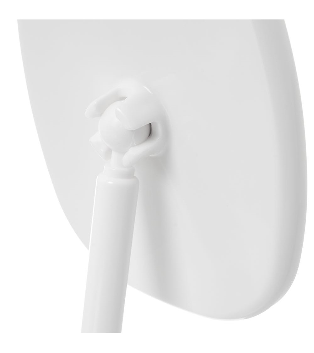 Dcasa Espejo Joyero Giratorio Blanco De Plástico De 16x11x22 Cm