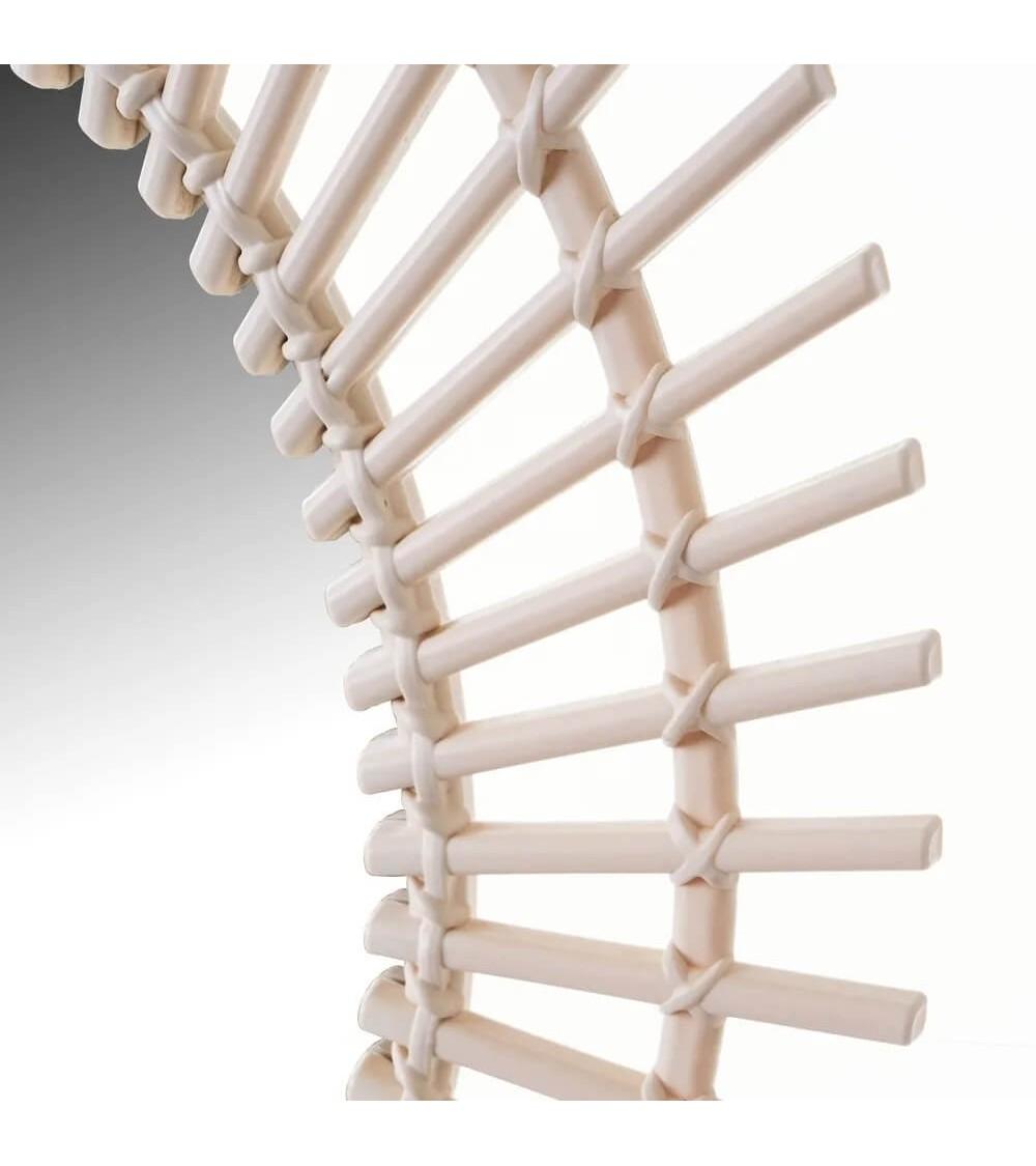 Dcasa Espejo Ovalado Con Varillas Beige De Plástico De 34x49 Cm