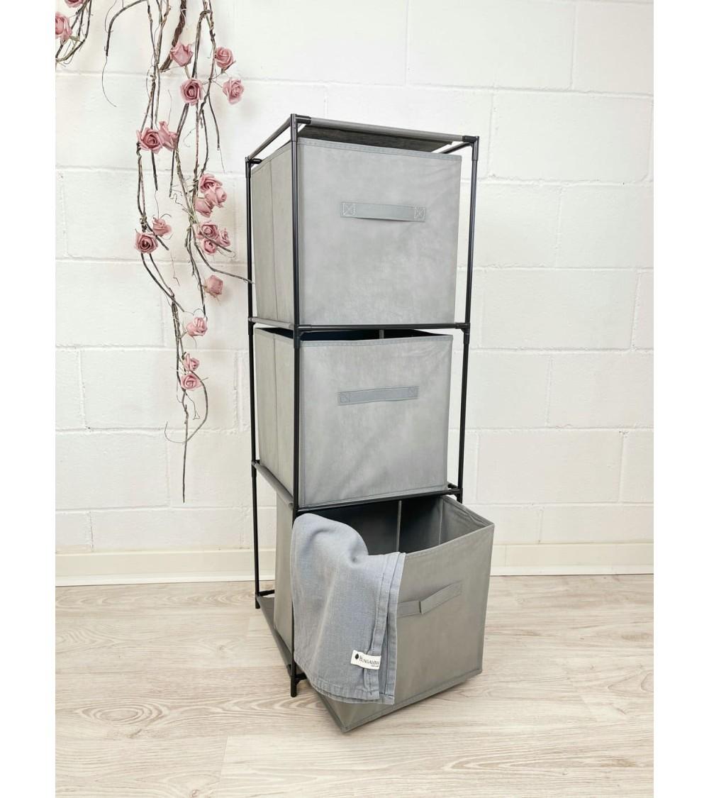 Dcasa Estanteria Con 3 Pongotodo 3 Estantes Para Ropa Sucia Muebles Auxiliares Para Almacenaje De Toallas