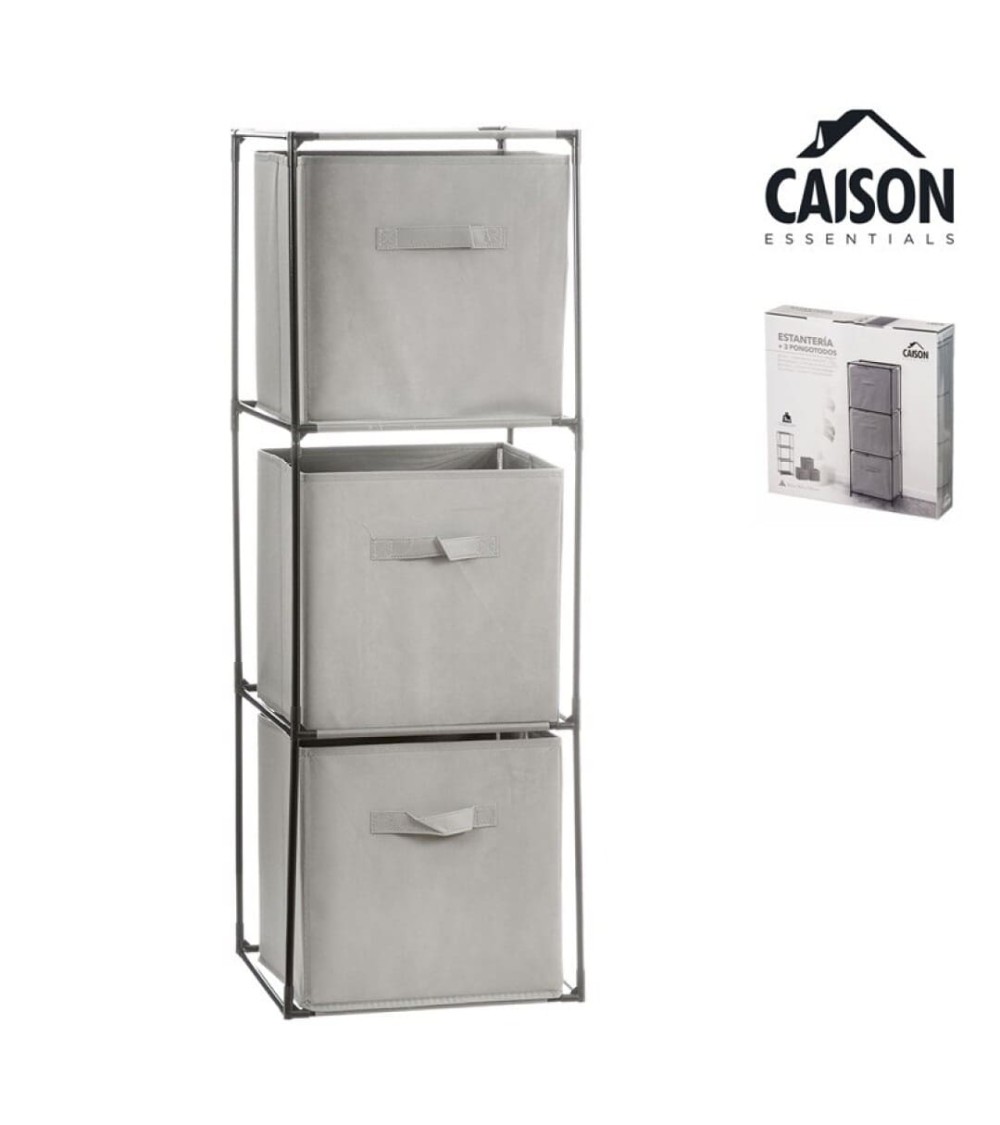 Dcasa Estanteria con 3 Pongotodo 3 estantes para Ropa Sucia Muebles Auxiliares para almacenaje de Toallas