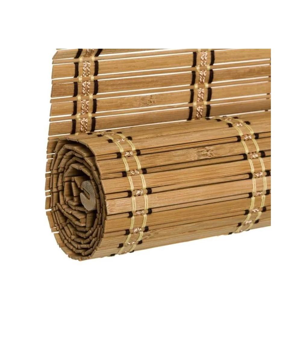 Dcasa Estor Enrollable Beige De Láminas De Bambú De 90x180 Cm