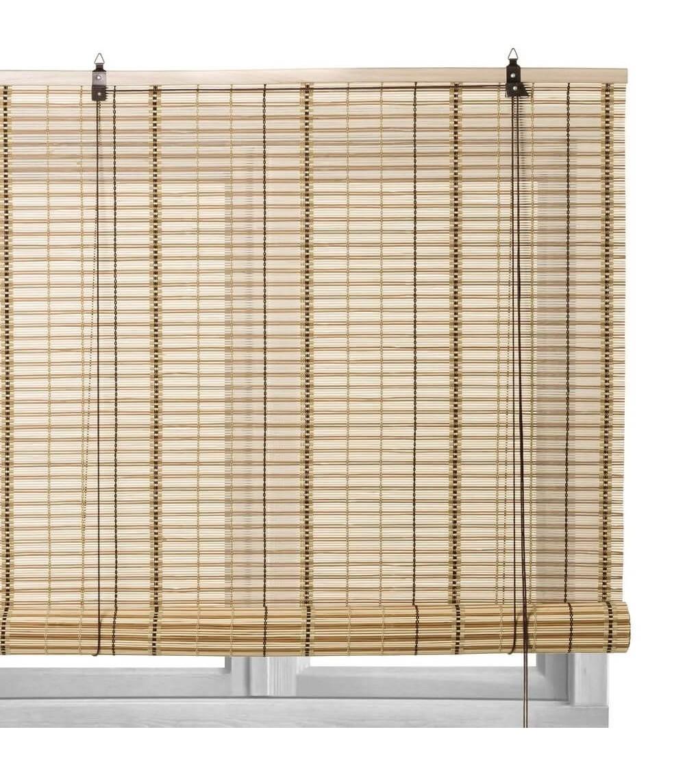 Dcasa Estor enrollable beige de varillas de bambú de 90x180 cm
