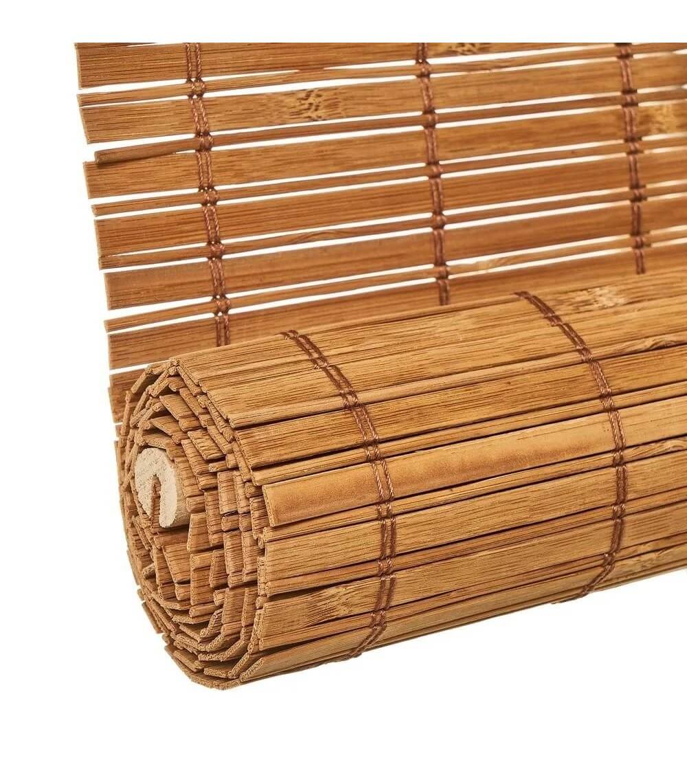 Dcasa Estor Enrollable De Láminas De Bambú Natural De 120x180 Cm