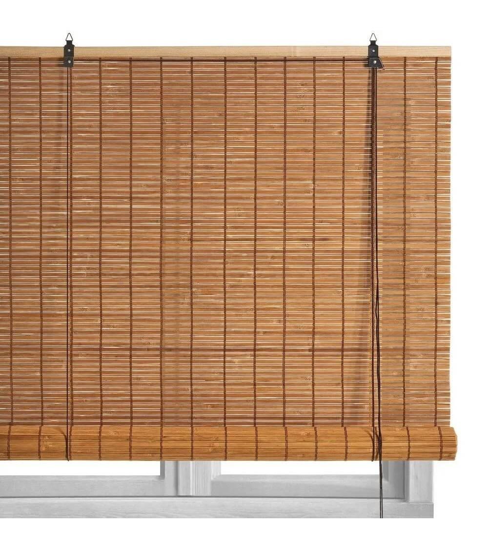 Dcasa Estor enrollable de láminas de bambú natural de 120x180 cm