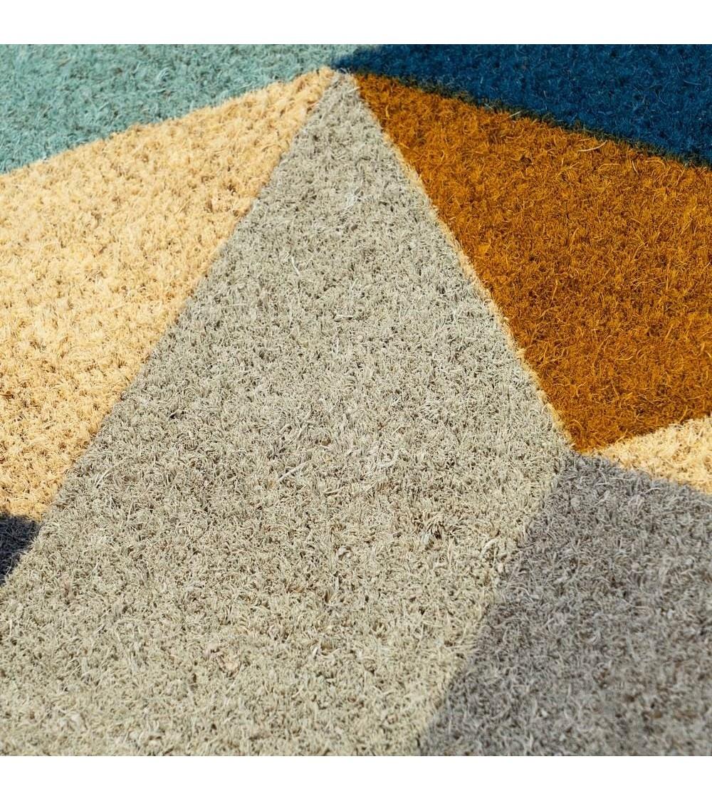 Dcasa Felpudo Abstracto Geométrico Multicolor De Fibra De Coco Natural De 40x60 Cm