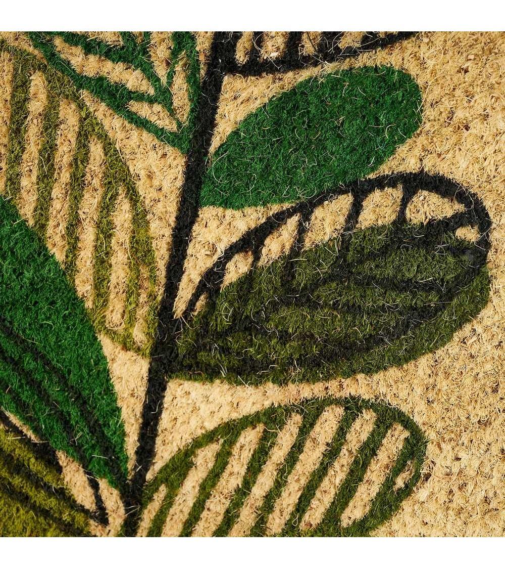 Dcasa Felpudo Antideslizante De Hojas Marrón De Fibra De Coco De 60x40 Cm