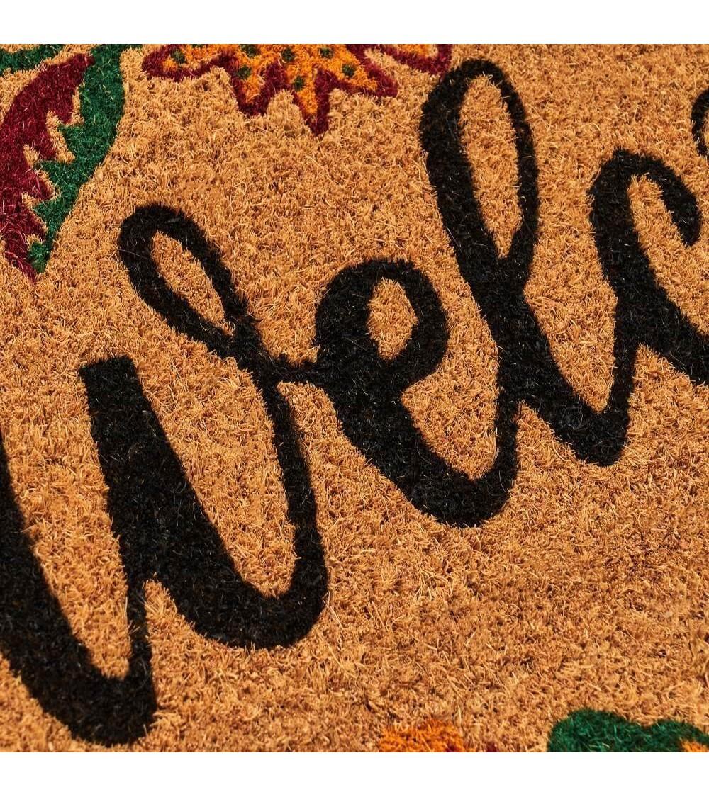 Dcasa Felpudo Antideslizante Flores De Fibra De Coco Natural De 60x40 Cm