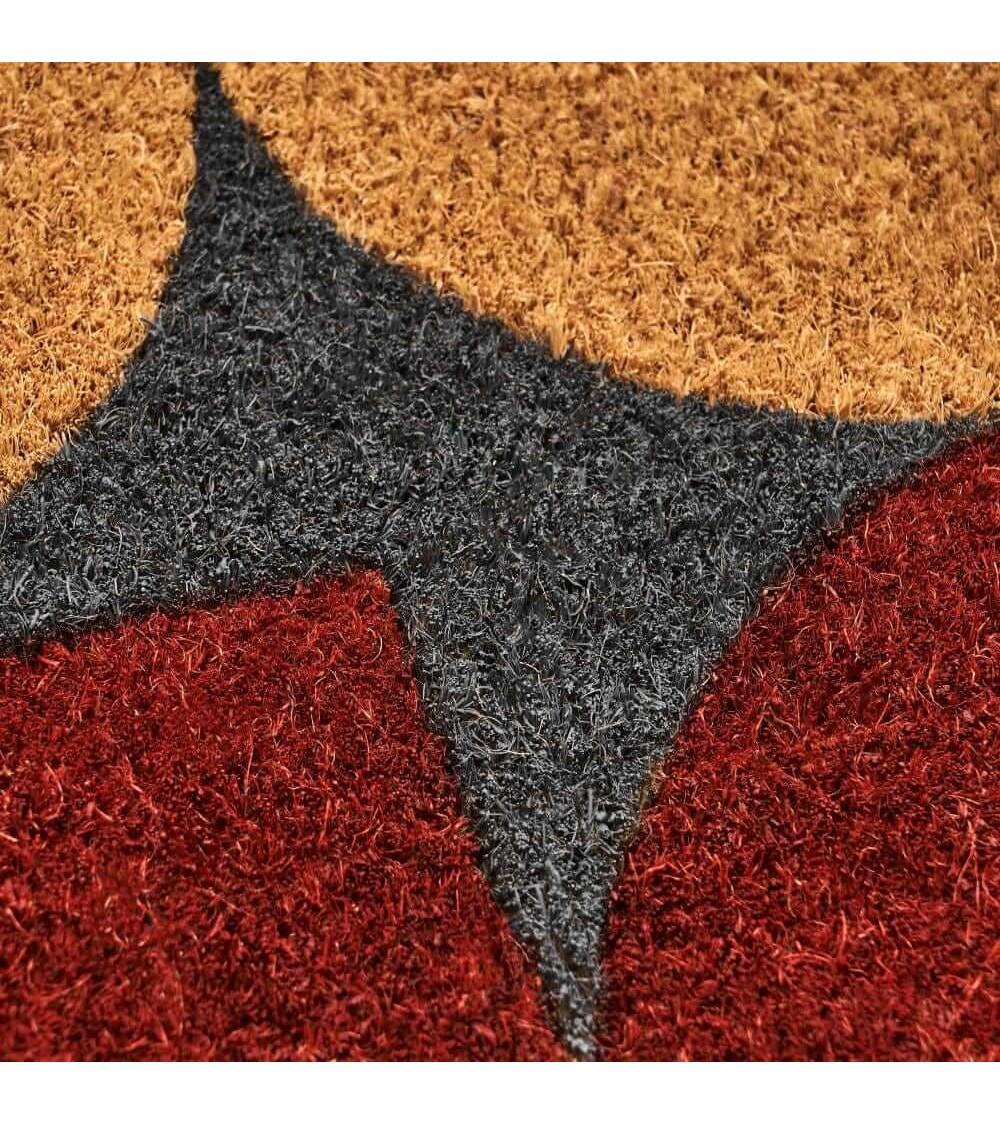 Dcasa Felpudo Antideslizante Geométrico De Fibra De Coco Natural De 60x40 Cm