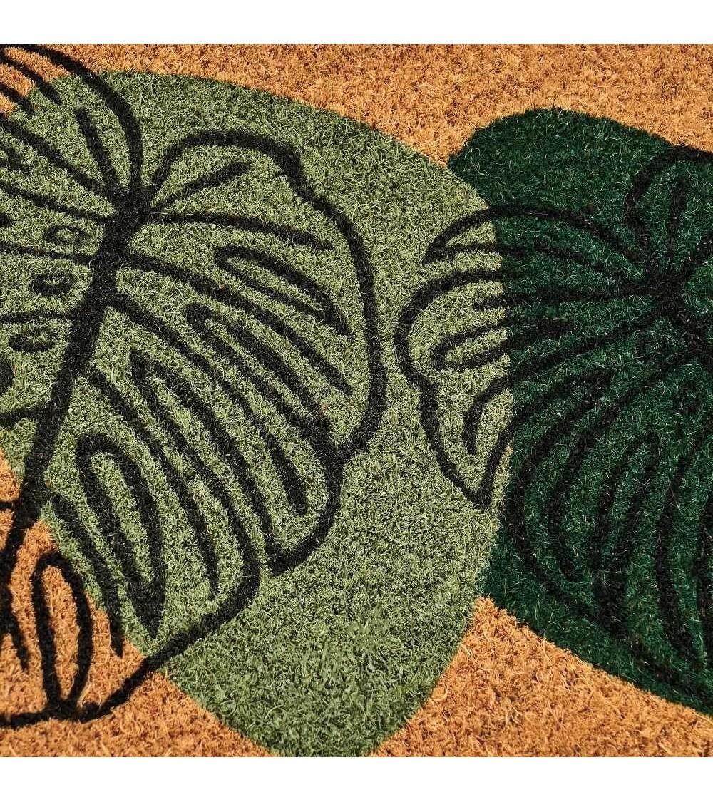 Dcasa Felpudo Antideslizante Hojas De Fibra De Coco Natural De 60x40 Cm