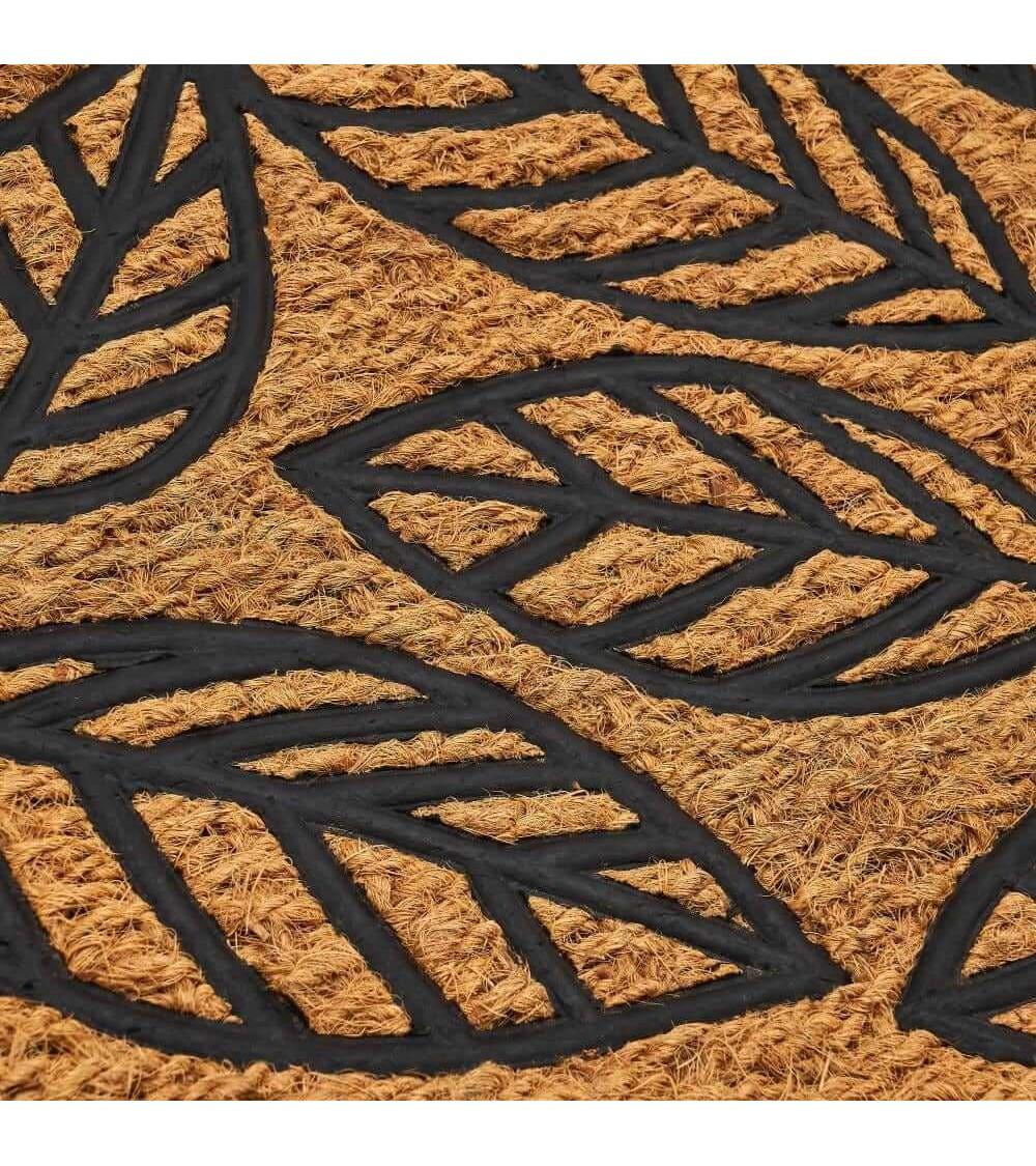 Dcasa Felpudo Antideslizante Hojas De Fibra De Coco Natural De 75x45 Cm