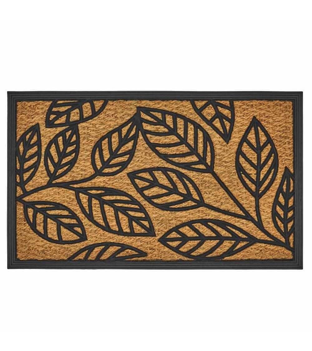 Dcasa Felpudo antideslizante hojas de fibra de coco natural de 75x45 cm