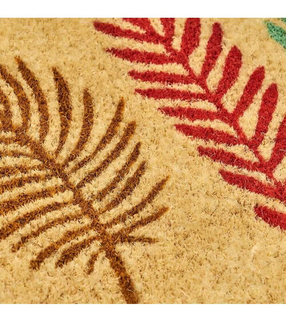 Dcasa Felpudo Antideslizante Hojas De Fibra De Coco Natural De 60x40 Cm
