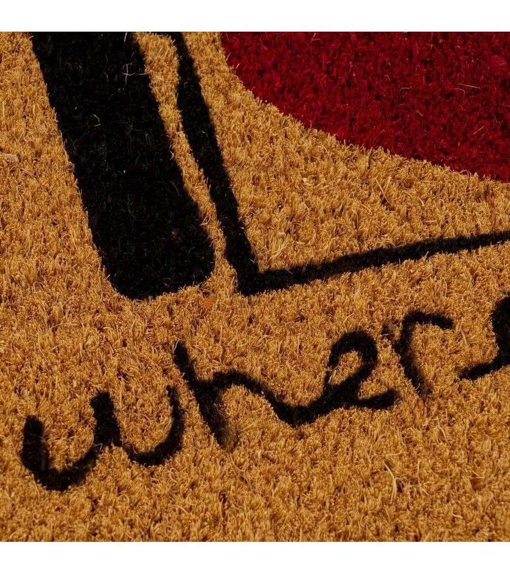 Dcasa Felpudo Antideslizante Home Negro De Fibra De Coco Natural De 60x40 Cm