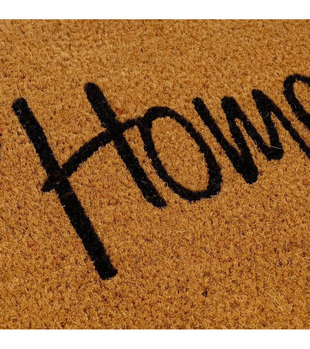 Dcasa Felpudo Antideslizante Home Negro De Fibra De Coco Natural De 60x40 Cm