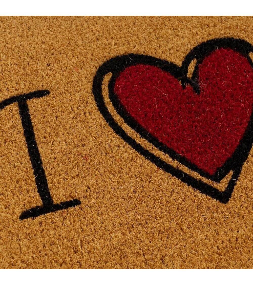 Dcasa Felpudo Antideslizante Home Negro De Fibra De Coco Natural De 60x40 Cm