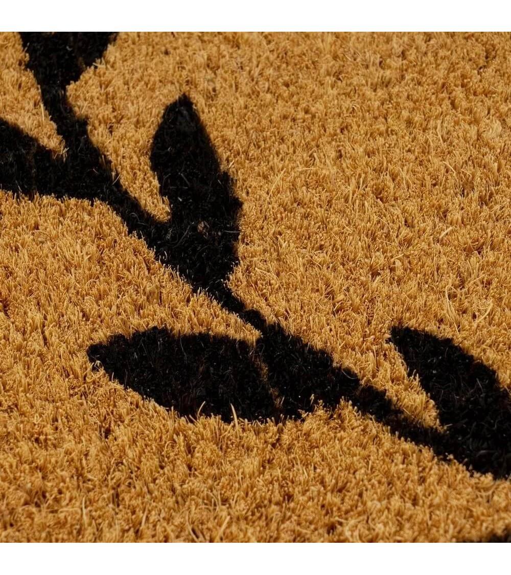 Dcasa Felpudo Antideslizante Home Negro De Fibra De Coco Natural De 60x40 Cm