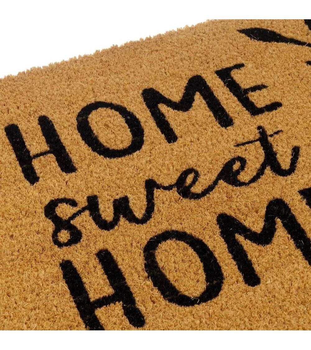 Dcasa Felpudo Antideslizante Home Negro De Fibra De Coco Natural De 60x40 Cm