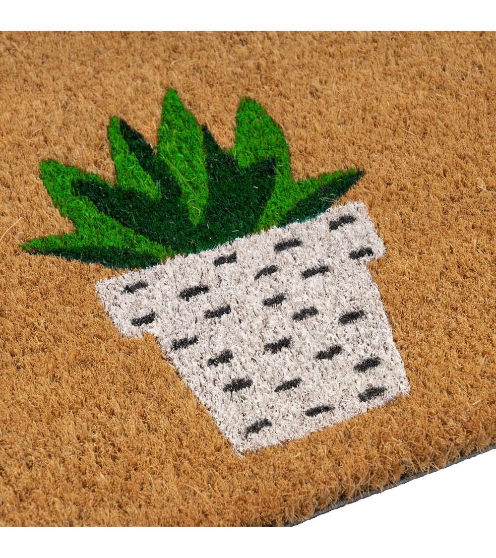 Dcasa Felpudo Antideslizante Marrón Cactus De Fibra De Coco Natural De 25x75 Cm