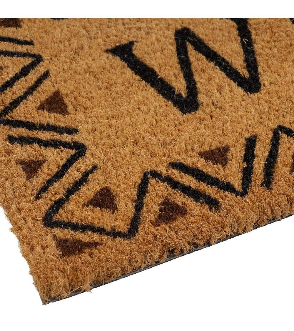 Dcasa Felpudo Antideslizante Marrón Welcome De Fibra De Coco Natural De 25x75 Cm