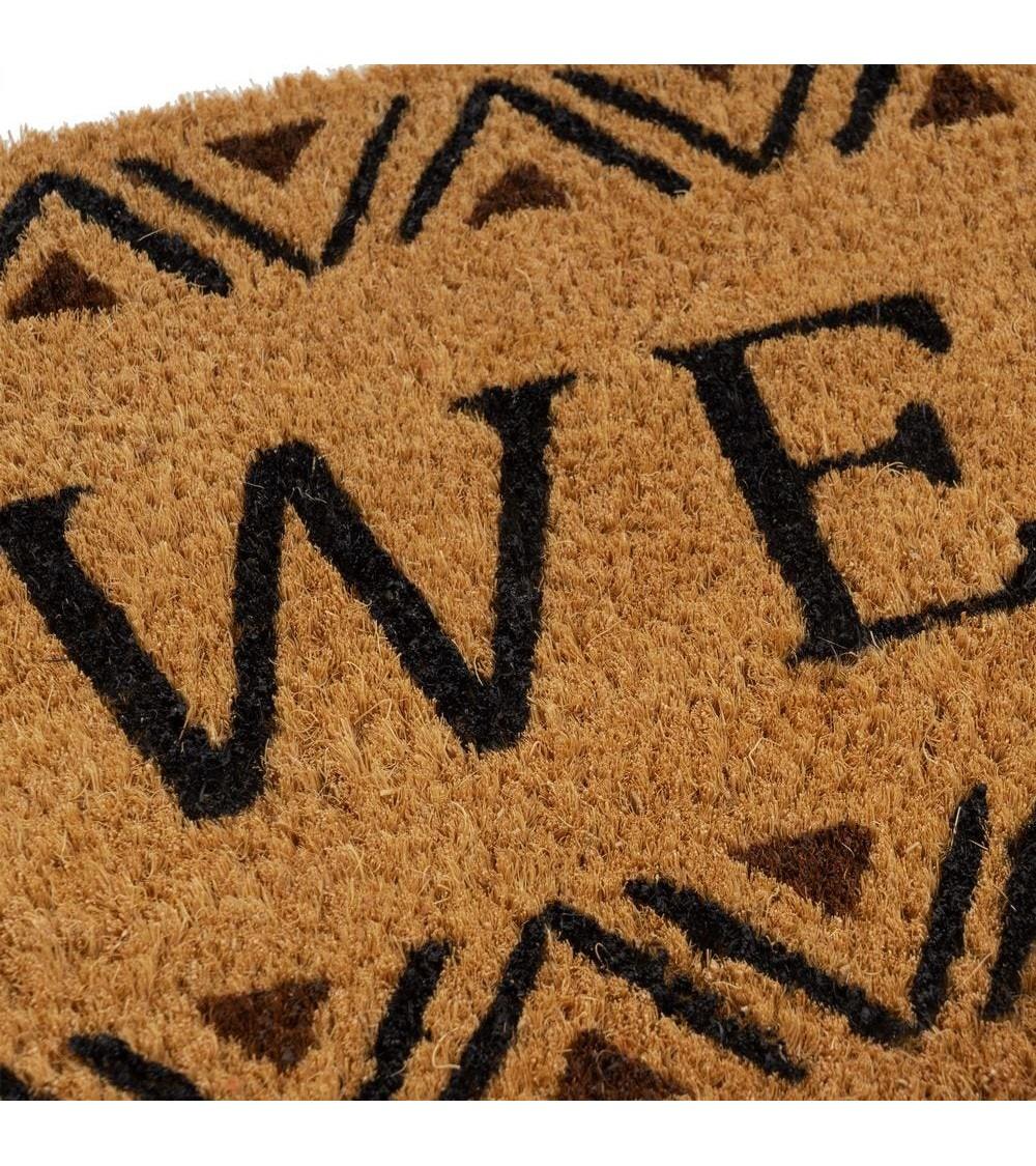 Dcasa Felpudo Antideslizante Marrón Welcome De Fibra De Coco Natural De 25x75 Cm