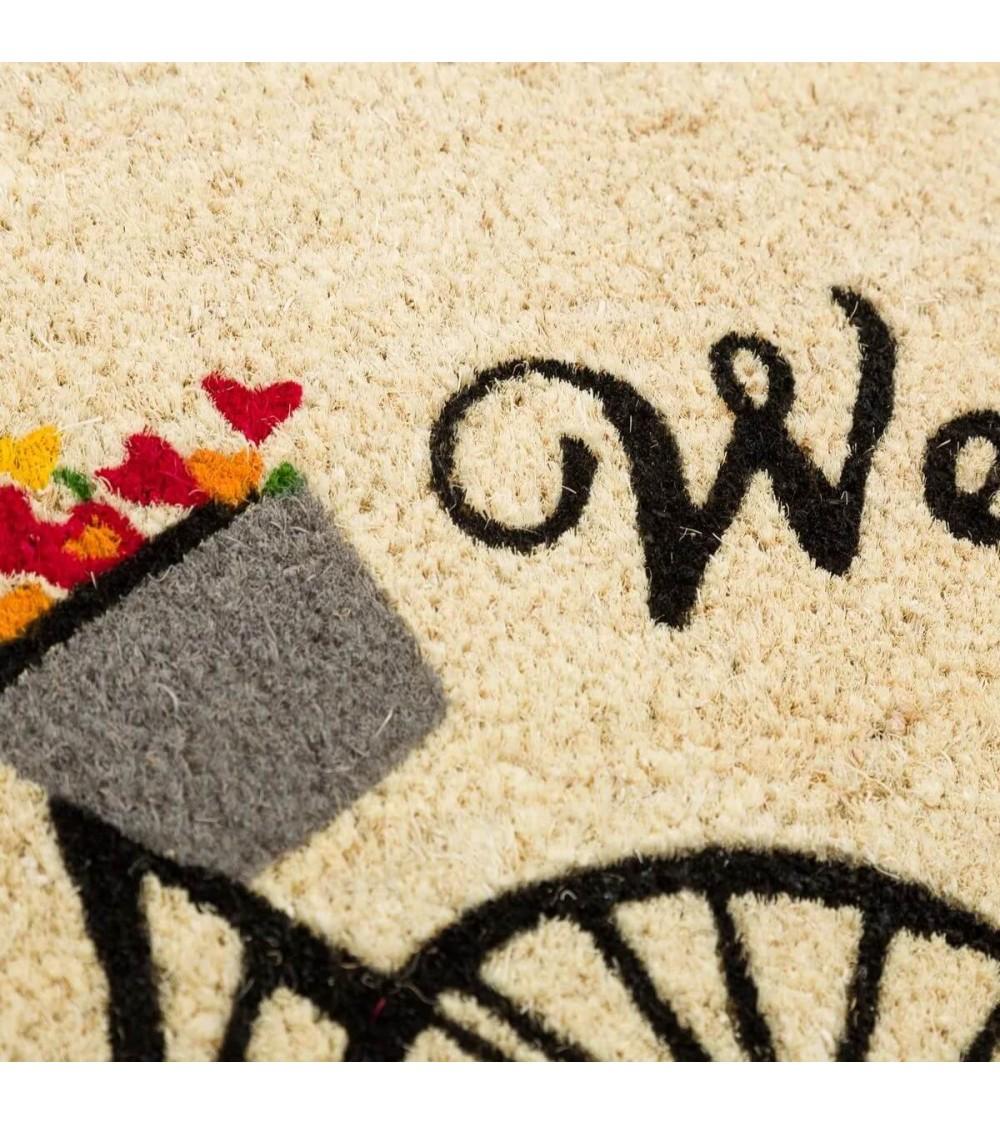 Dcasa Felpudo Antideslizante Naranja De Fibra De Coco Natural De 40x60 Cm