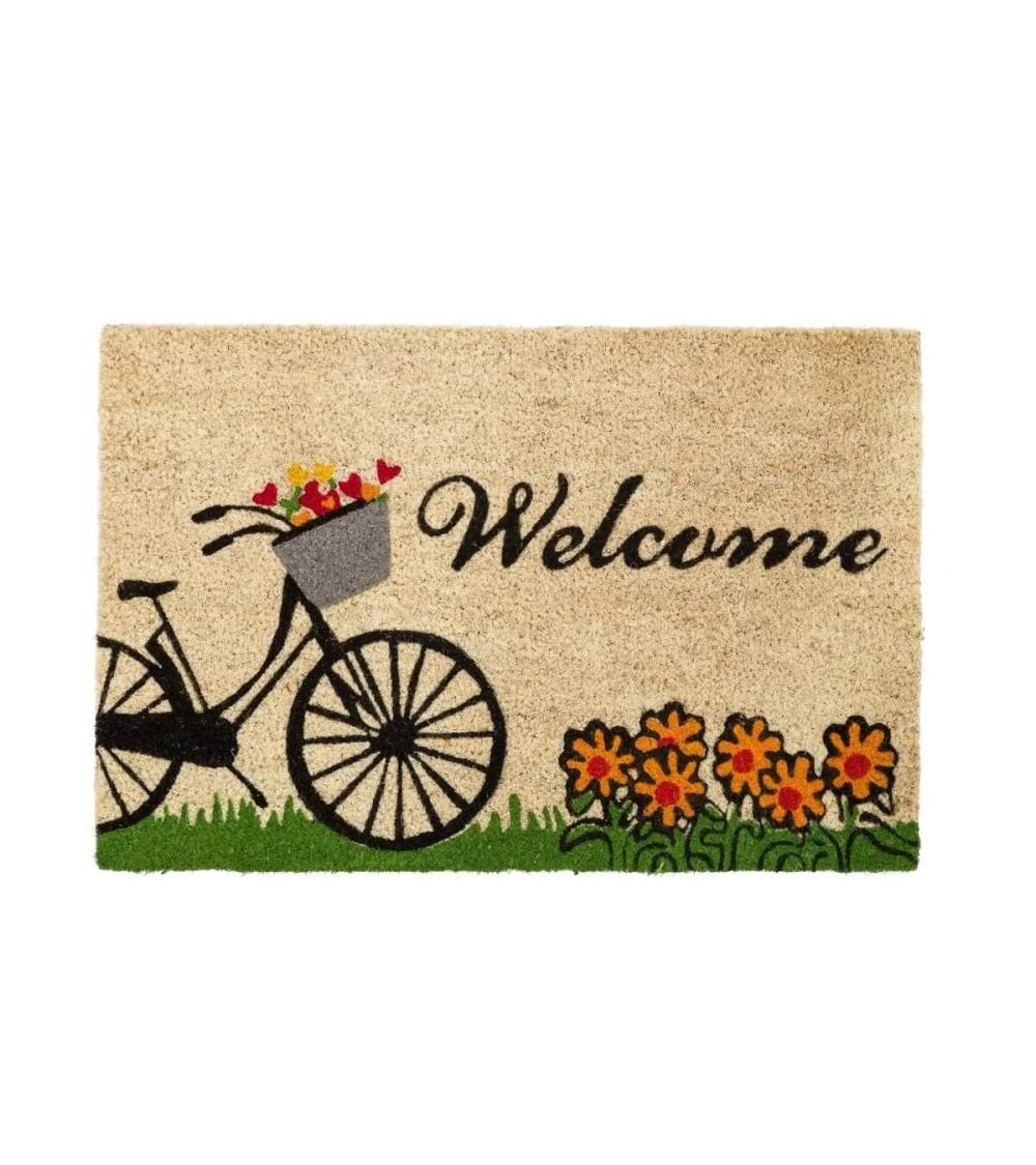 Dcasa Felpudo antideslizante naranja de fibra de coco natural de 40x60 cm