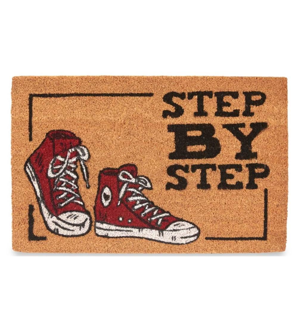 Dcasa Felpudo antideslizante original de fibra de coco natural paso a paso 40x60