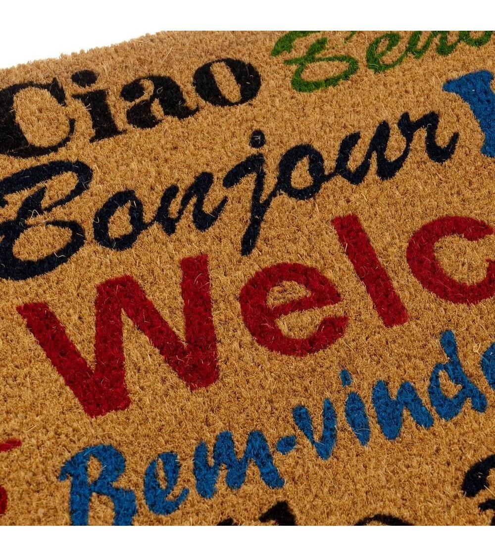 Dcasa Felpudo Antideslizante Welcome De Fibra De Coco Natural De 60x40 Cm