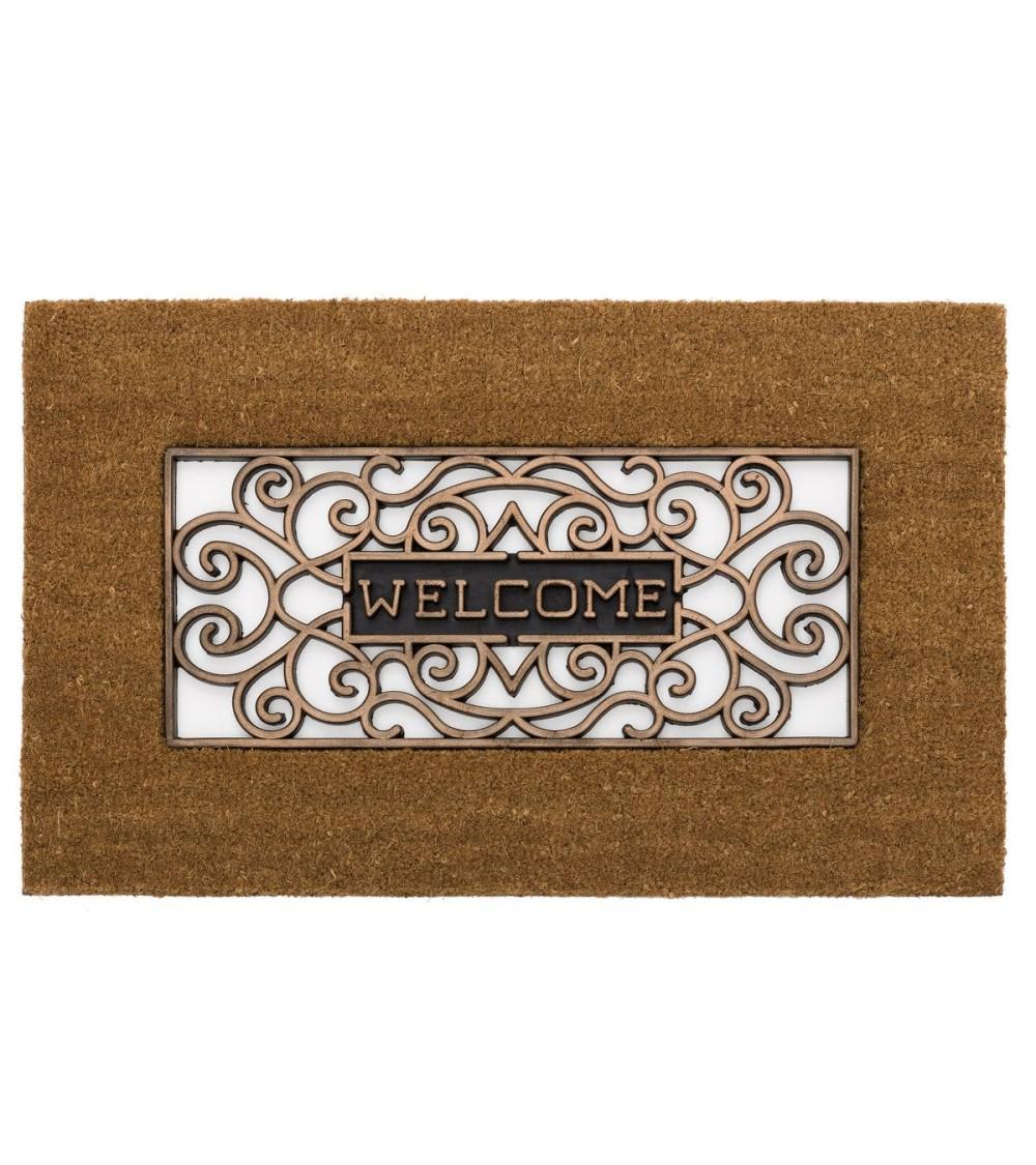 Dcasa Felpudo beige de fibra de coco natural de 75x45 cm