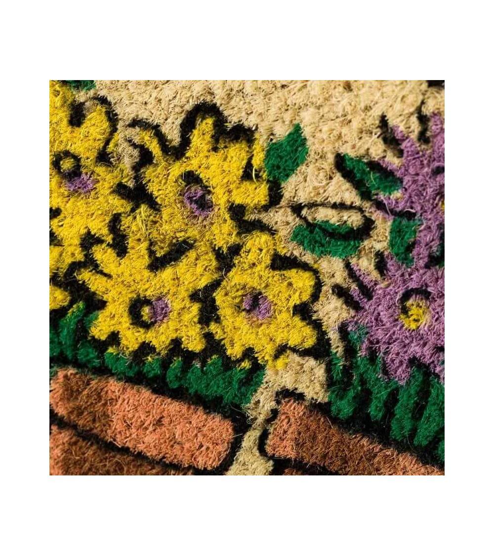 Dcasa Felpudo De Carrito Verde Fibra De Coco Natural De 40x60 Cm