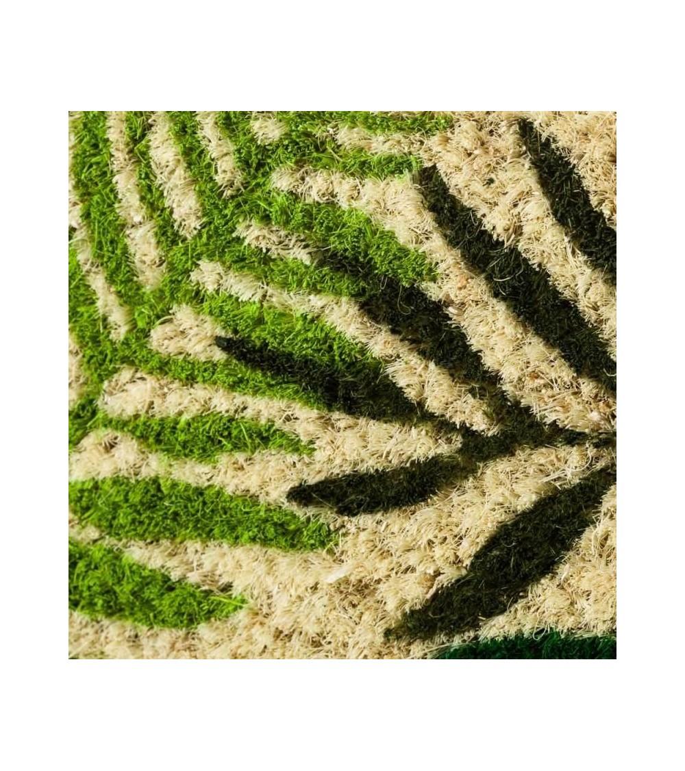 Dcasa Felpudo De Hojas Verde Fibra De Coco Natural De 40x60 Cm