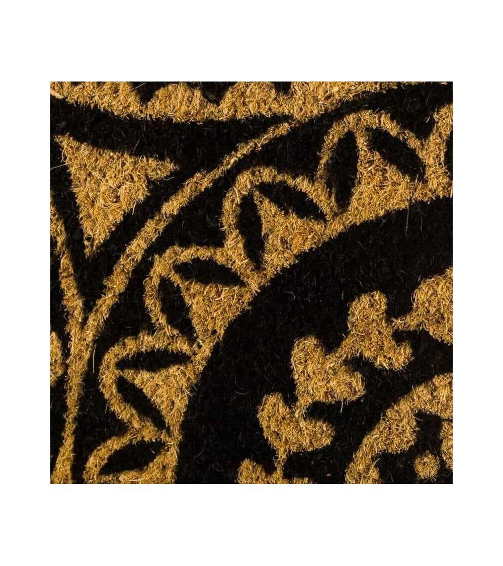 Dcasa Felpudo De Mandala Negro De Fibra De Coco Natural De 40x60 Cm