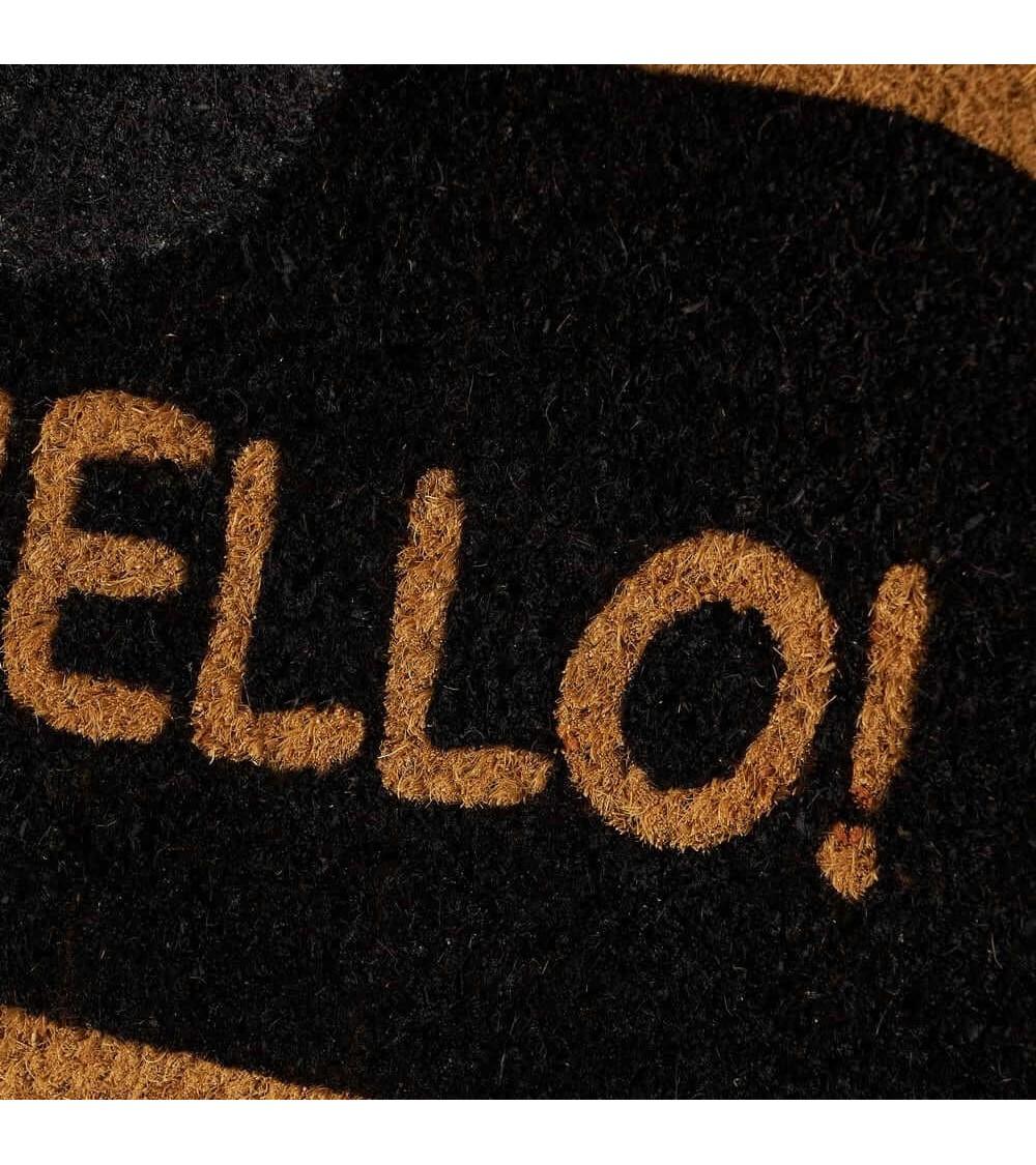 Dcasa Felpudo Frases Antideslizante Blanco Y Negro De Fibra De Coco De 60x40 Cm