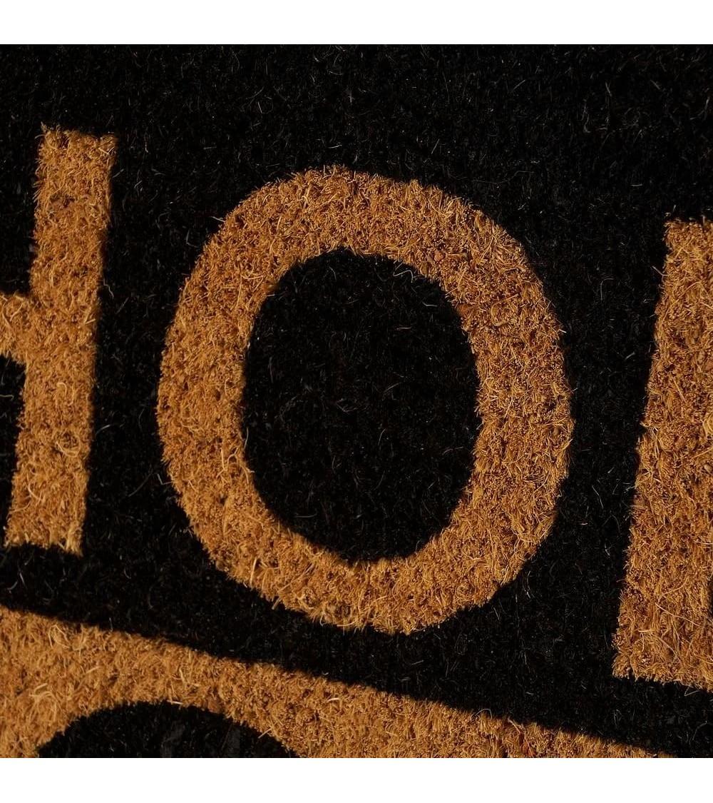 Dcasa Felpudo Frases Antideslizante Negro Y Marrón De Fibra De Coco De 60x40 Cm