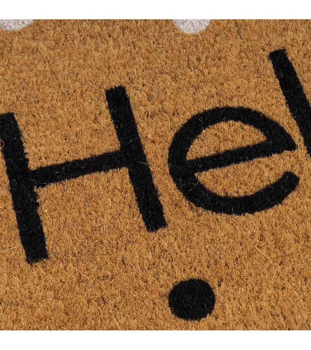 Dcasa Felpudo HELLO Antideslizante De Fibra De Coco Para Entrada De 60x40 Cm