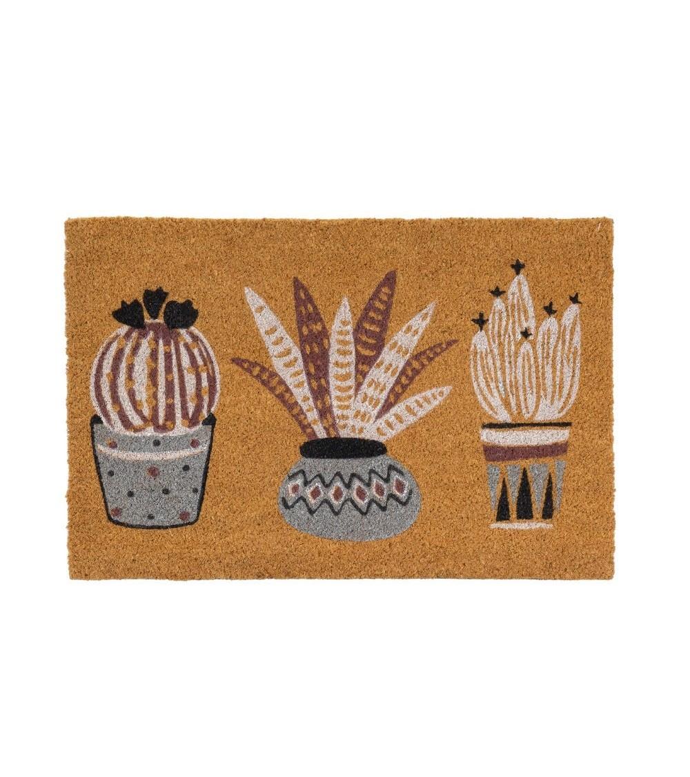 Dcasa Felpudo LANZA antideslizante de fibra de coco para entrada de 60x40 cm