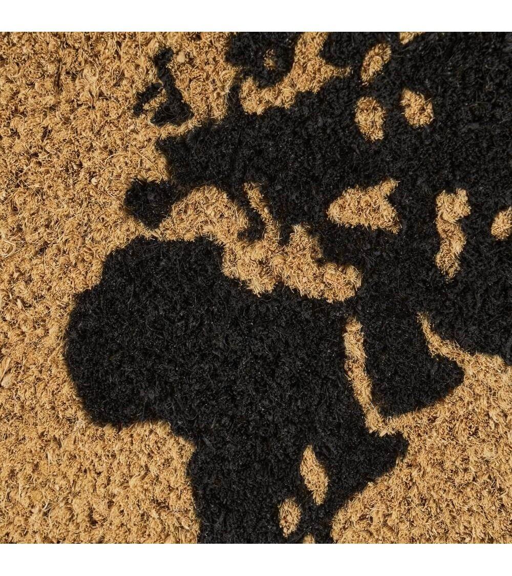 Dcasa Felpudo Mapa Antideslizante Marrón De Fibra El Mundo A Tus Pies 60x40 Cm