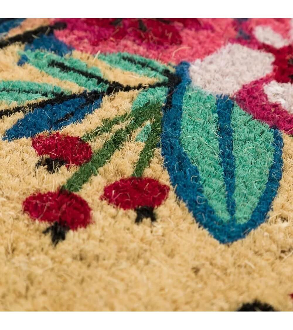 Dcasa Felpudo Rosa De Fibra De Coco Natural De 60x40 Cm