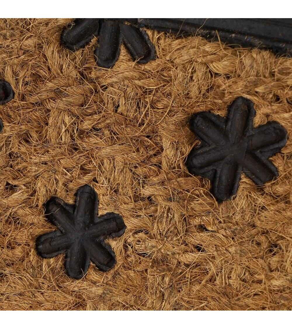 Dcasa Felpudo Welcome Antideslizante Negro Y Marrón De Fibra De Coco De 60x40 Cm