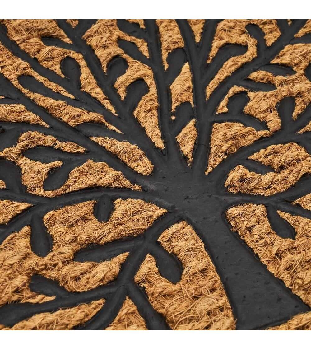 Dcasa Felpudos De Árbol De La Vida De Fibra De Coco Natural Y Goma De 75x45 Cm