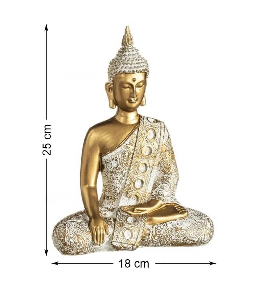 Dcasa Figura Buda De Suerte Sentado Poliresina Para Decoracion Dorado