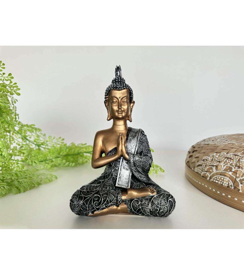 Dcasa Figura Buda De Suerte Sentado Resina Para Decoracion Gesto Mano Budista