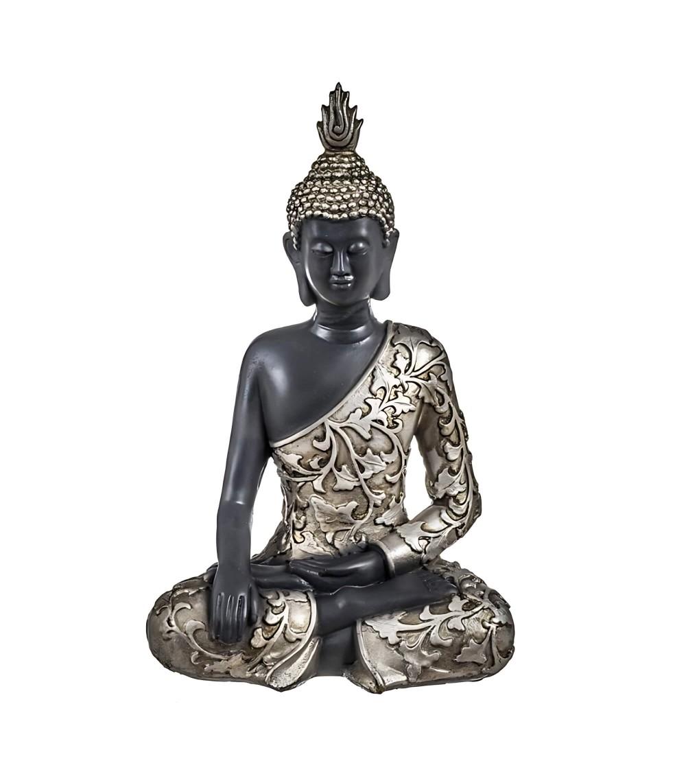 Dcasa Figura buda de suerte sentado resina para decoracion bhumisparsha