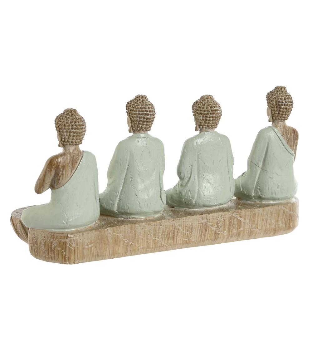Dcasa Figura Buda De Suerte Sentado Resina Para Decoracion De Mesa Con Portavelas