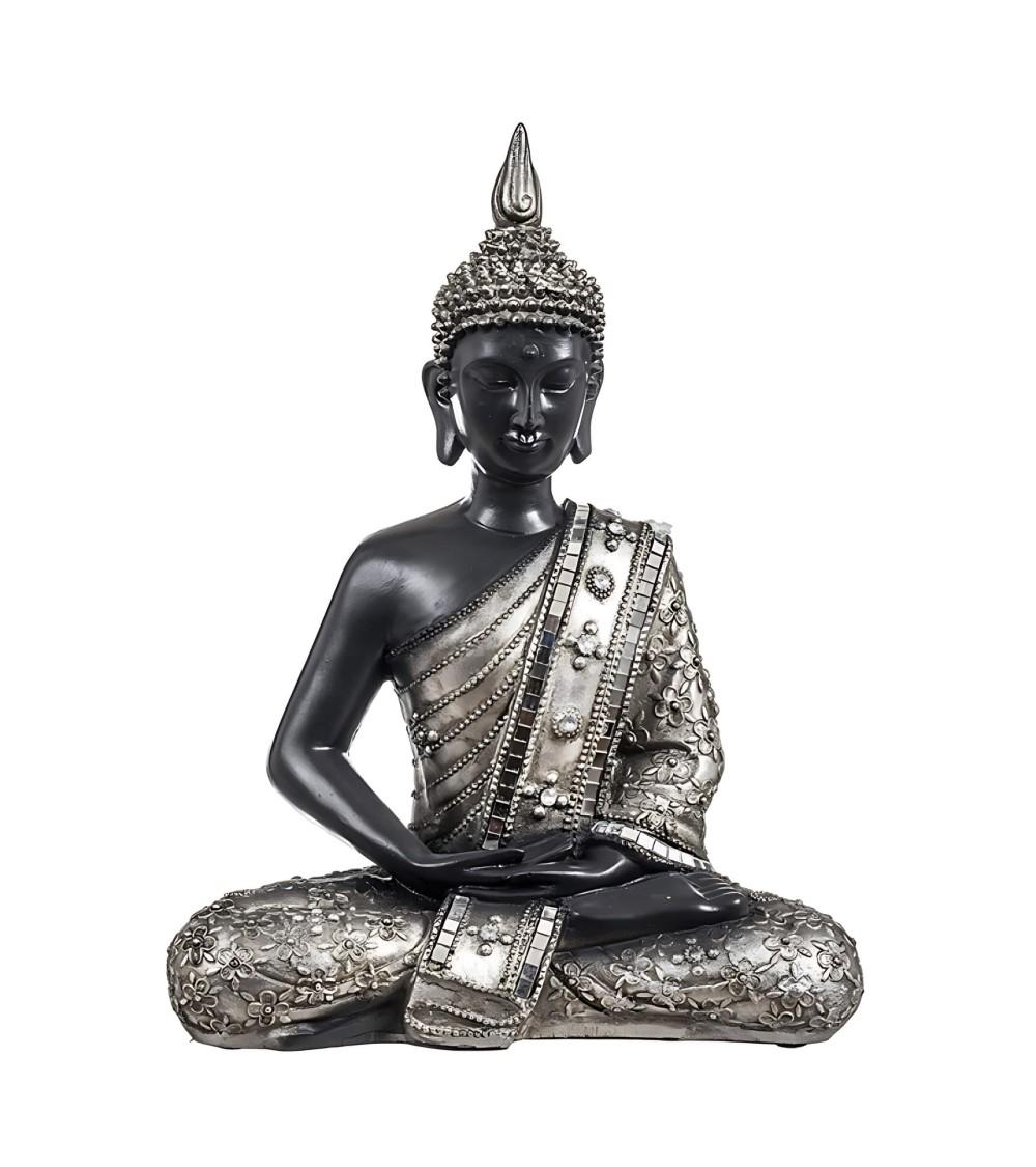 Dcasa Figura buda de suerte sentado resina para decoracion de mesa